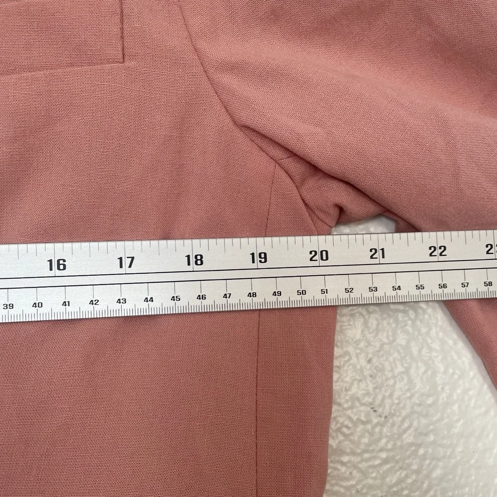 Orvis Women's Blazer Size 12P Linen Tencel Sport‎ Jacket Cantaloupe One Button